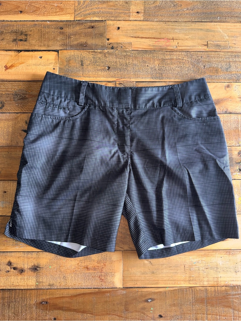 adidas Black and Gray Climalite Patterned Shorts